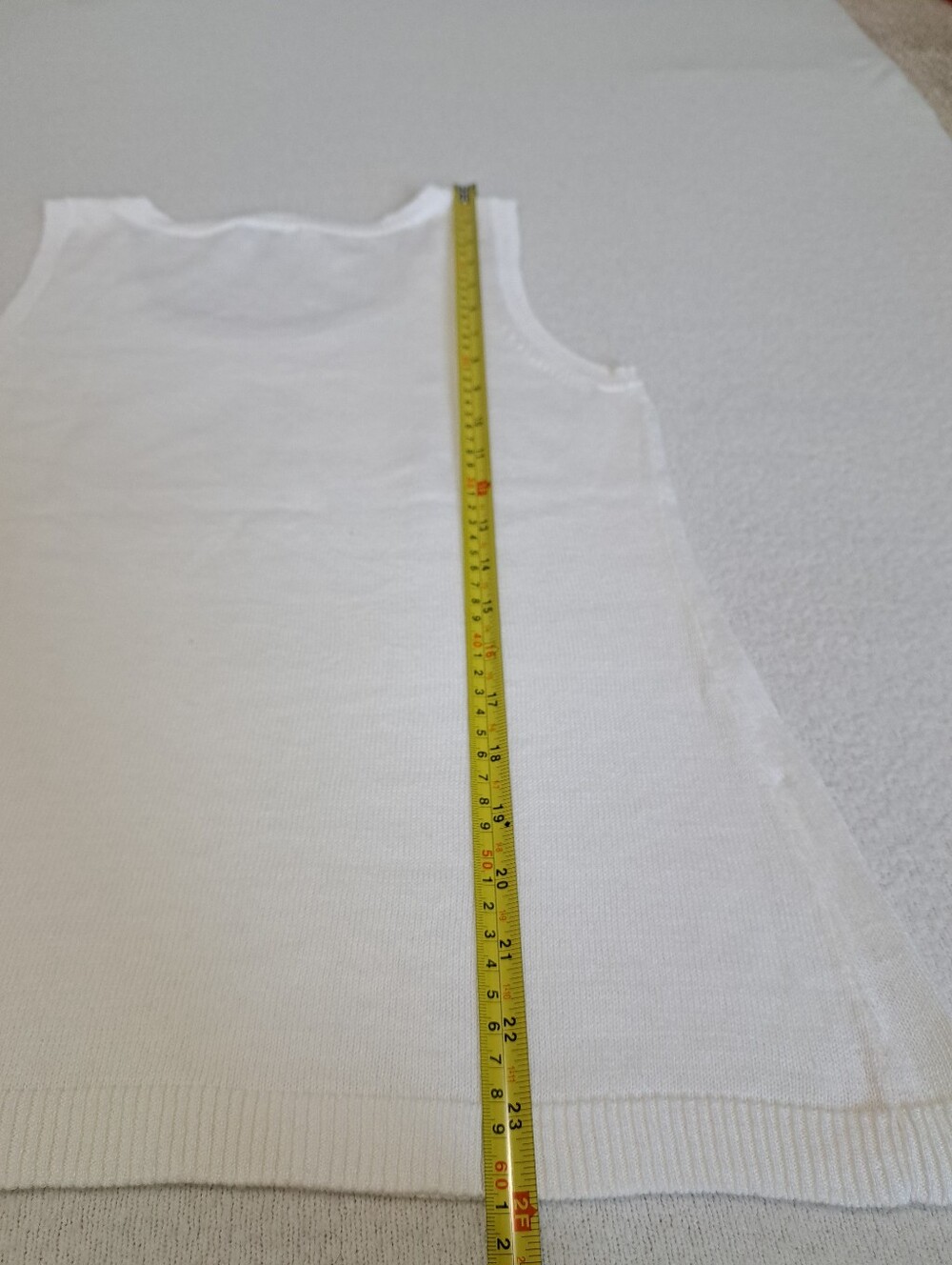 Talbots Petites Sleeveless Knit Sweater White Size Medium Linen Cotton Classic - Picture 12 of 13